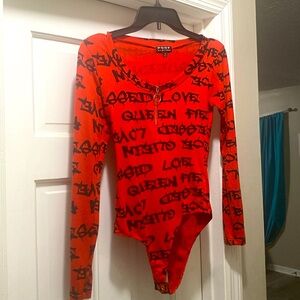 Red and black queen, date night bodysuit
